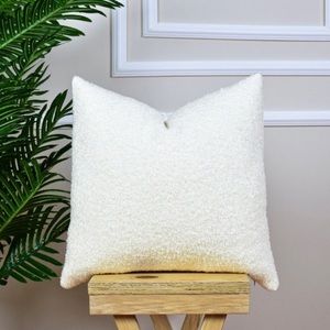 White Boucle Pillow Cover
